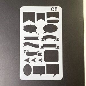 Reusable Art Planner Stencil  Banners Flags Speech Bubbles Arrows u Mixed Media